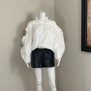 Bebe leather shorts, side slit pockets, nearly-new, worn only a couple of times